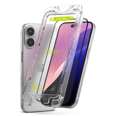 [Užsakomoji prekė] Grūdintas stikliukas iPhone 16 Plus / iPhone 15 Plus (set 2) - Ringke Easy Slide Tempered Glass - Skaidrus 1