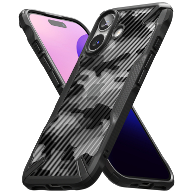 [Užsakomoji prekė] Dėklas iPhone 16 Plus - Ringke Fusion X Design - Camo Black 2