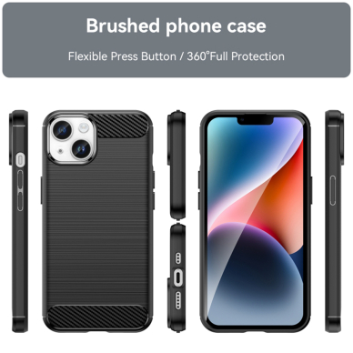 [Užsakomoji prekė] Dėklas iPhone 16 Plus - Techsuit Carbon Silicone - juodas 1