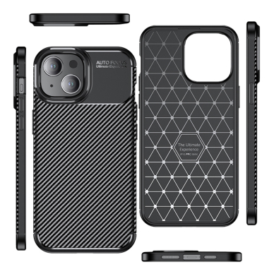 [Užsakomoji prekė] Dėklas iPhone 16 Plus - Techsuit CarbonFiber - juodas 1