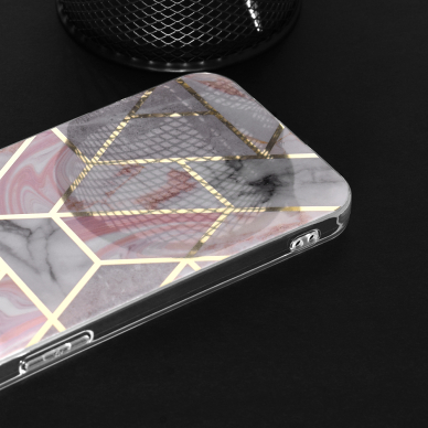 [Užsakomoji prekė] Dėklas iPhone 16 Plus - Techsuit Marble Series - Rožinis Hex 2