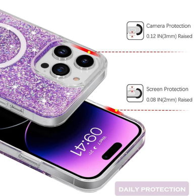 [Užsakomoji prekė] Dėklas iPhone 16 Plus - Techsuit Sparkly Glitter - Magenta 1