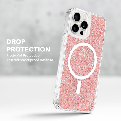 [Užsakomoji prekė] Dėklas iPhone 16 Plus - Techsuit Sparkly Glitter - rožinis 3