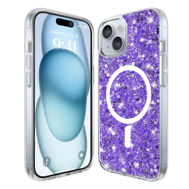 [Užsakomoji prekė] Dėklas iPhone 16 Plus - Techsuit Sparkly Glitter - violetinis