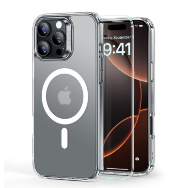 [Užsakomoji prekė] Dėklas iPhone 16 Pro + Cover - ESR Classic Hybrid HaloLock - Frosted Clear