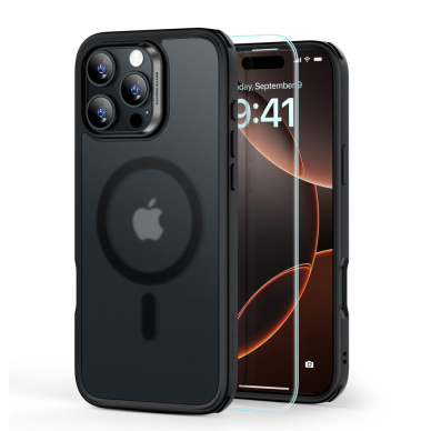 [Užsakomoji prekė] Dėklas iPhone 16 Pro Max + Cover - ESR Classic Hybrid HaloLock - Frosted Black