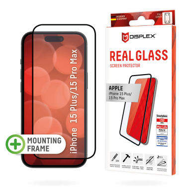 [Užsakomoji prekė] Grūdintas stikliukas iPhone 16 Pro Max - Displex Real Glass Full Cover - Juodas