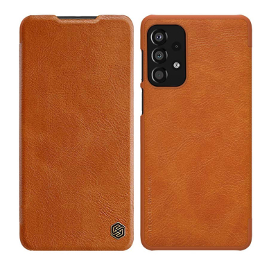 [Užsakomoji prekė] Dėklas iPhone 16 Pro Max - Nillkin Qin Prop Leather Case - rudas