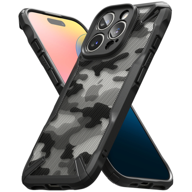 [Užsakomoji prekė] Dėklas iPhone 16 Pro Max - Ringke Fusion X Design - Camo Black 2