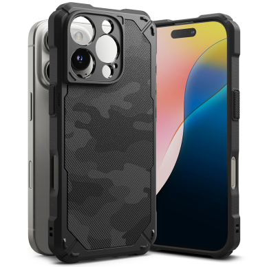 [Užsakomoji prekė] Dėklas iPhone 16 Pro Max - Ringke Rugged Gear - Camo Black 3