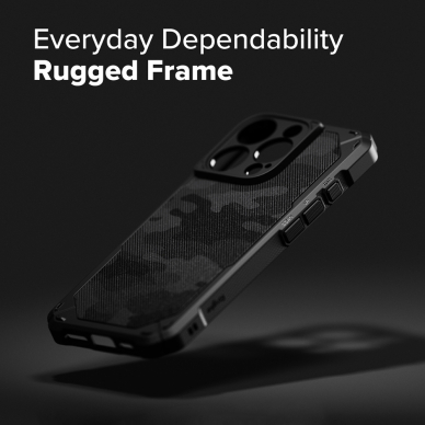 [Užsakomoji prekė] Dėklas iPhone 16 Pro Max - Ringke Rugged Gear - Camo Black 4