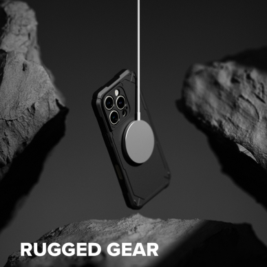 [Užsakomoji prekė] Dėklas iPhone 16 Pro Max - Ringke Rugged Gear MagSafe - Juodas 4