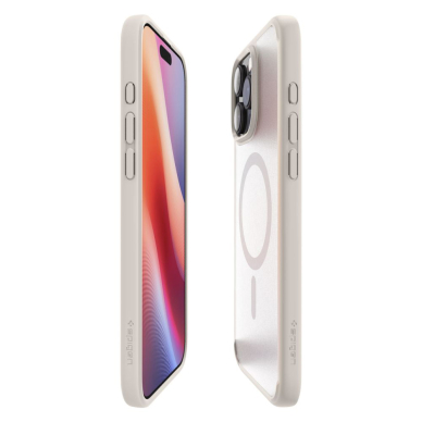 [Užsakomoji prekė] Dėklas iPhone 16 Pro Max - Spigen Ultra Hybrid MagSafe - Frost Natural Titanium 3