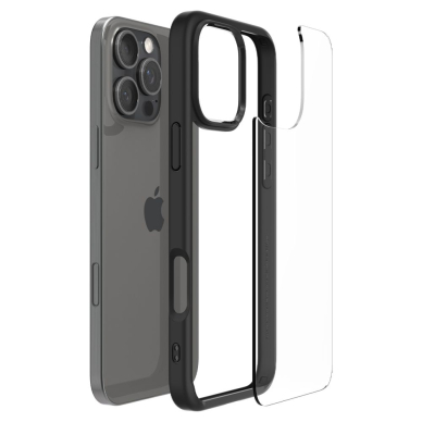 [Užsakomoji prekė] Dėklas iPhone 16 Pro Max - Spigen Ultra Hybrid - Matte Black 5