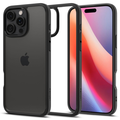 [Užsakomoji prekė] Dėklas iPhone 16 Pro Max - Spigen Ultra Hybrid - Matte Black