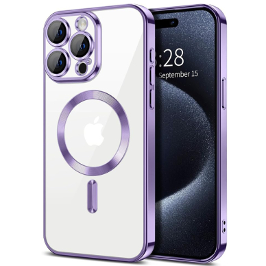 [Užsakomoji prekė] Dėklas iPhone 16 Pro Max - Techsuit Luxury Crystal MagSafe - violetinis