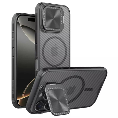 [Užsakomoji prekė] Dėklas iPhone 16 Pro - Nillkin CamShield Prop Magnetic - Skairdrus Black