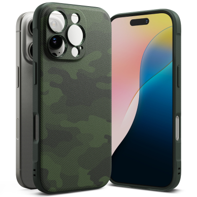 [Užsakomoji prekė] Dėklas iPhone 16 Pro - Ringke Onyx Design - Camo Green 3