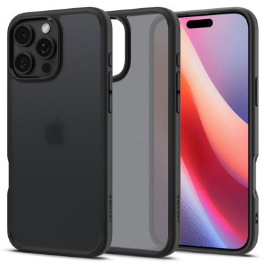 [Užsakomoji prekė] Dėklas iPhone 16 Pro - Spigen Ultra Hybrid - Frost Black