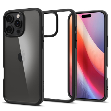 [Užsakomoji prekė] Dėklas iPhone 16 Pro - Spigen Ultra Hybrid - Matte Black