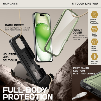 [Užsakomoji prekė] Dėklas iPhone 16 Pro - Supcase Unicorn Beetle Pro - Guldan 5