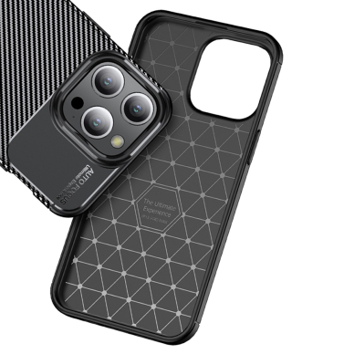 [Užsakomoji prekė] Dėklas iPhone 16 Pro - Techsuit CarbonFiber - juodas 5