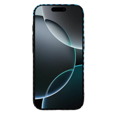 [Užsakomoji prekė] Dėklas iPhone 16 Pro - Techsuit Carbonite FiberShell - Mėlynas Pulse 1