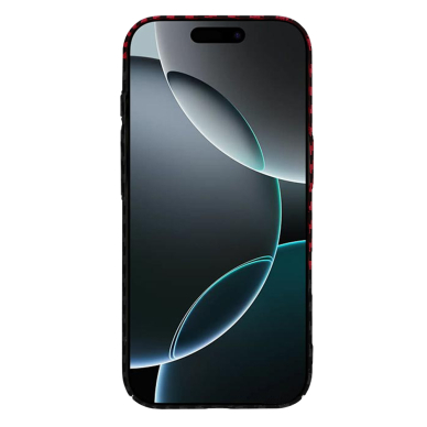 [Užsakomoji prekė] Dėklas iPhone 16 Pro - Techsuit Carbonite FiberShell - Raudonas Vortex 1