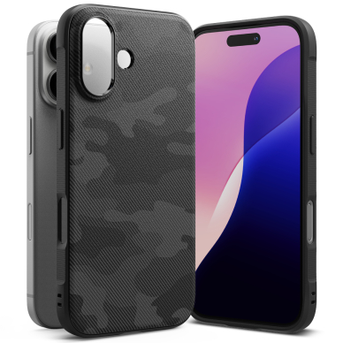 [Užsakomoji prekė] Dėklas iPhone 16 - Ringke Onyx Design - Camo Black 3