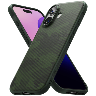 [Užsakomoji prekė] Dėklas iPhone 16 - Ringke Onyx Design - Camo Green 2