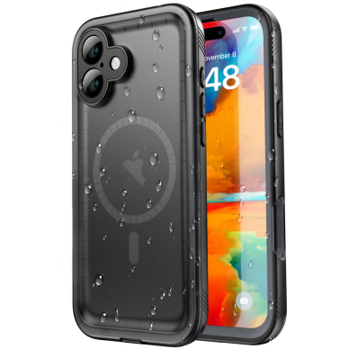 [Užsakomoji prekė] Dėklas iPhone 16 - ShellBox Waterproof IP68 Case - juodas