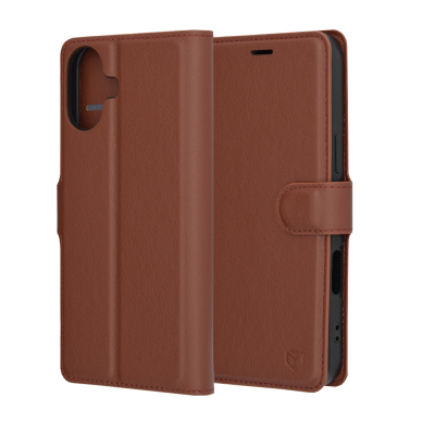 [Užsakomoji prekė] Dėklas iPhone 16 - Techsuit Leather Folio - rudas