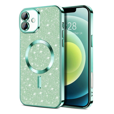 [Užsakomoji prekė] Dėklas iPhone 16 - Techsuit Luxury Glitter MagSafe - Light Green