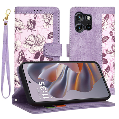 [Užsakomoji prekė] Dėklas Motorola Edge 50 Neo / Motorola ThinkPhone 25 - Techsuit FlipCraft - Mysterious Purple