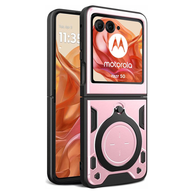 [Užsakomoji prekė] Dėklas Motorola Razr 50 - Techsuit CamGuard Pro - rožinis