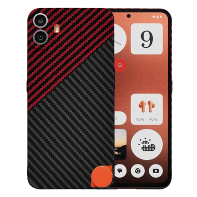 [Užsakomoji prekė] Dėklas Nothing CMF Phone 1 - Techsuit Carbonite FiberShell - Raudonas Vortex