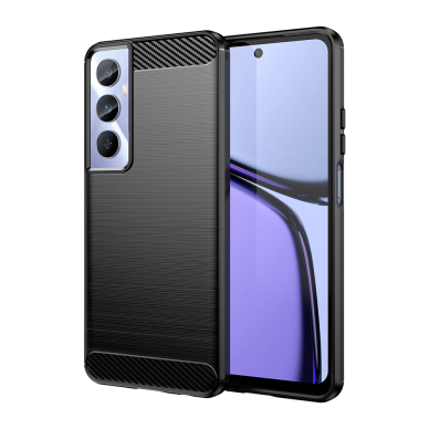 [Užsakomoji prekė] Dėklas Realme C65 - Techsuit Carbon Silicone - juodas