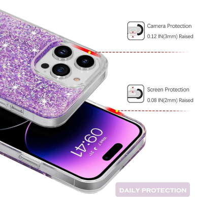 [Užsakomoji prekė] Dėklas Samsung Galaxy A06 - Techsuit Sparkly Glitter - Mėlynas 1