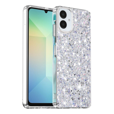 [Užsakomoji prekė] Dėklas Samsung Galaxy A06 - Techsuit Sparkly Glitter - Baltas