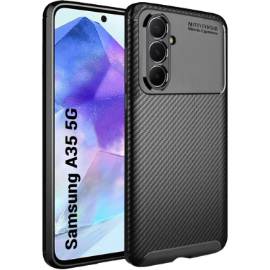 [Užsakomoji prekė] Dėklas skirtas Samsung Galaxy A35 5G - Techsuit CarbonFiber - Juodas