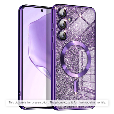 [Užsakomoji prekė] Dėklas Samsung Galaxy A35 5G - Techsuit Luxury Glitter MagSafe - violetinis