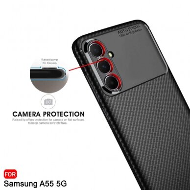 [Užsakomoji prekė] Dėklas skirtas Samsung Galaxy A55 5G - Techsuit CarbonFiber - Juodas 1