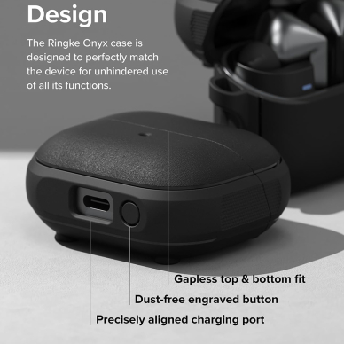 [Užsakomoji prekė] Dėklas Samsung Galaxy Buds 3/3 Pro - Ringke Onyx Magnetic - Juodas 6