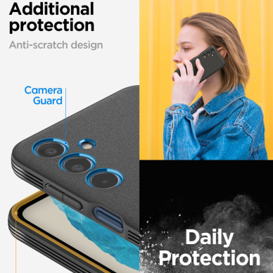 [Užsakomoji prekė] Dėklas Samsung Galaxy M35 - Spigen Essential Sand Blast - Matte Black 5