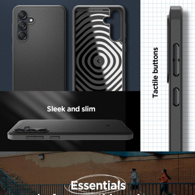 [Užsakomoji prekė] Dėklas Samsung Galaxy M55 - Spigen Essential Sand Blast - Matte Black 6