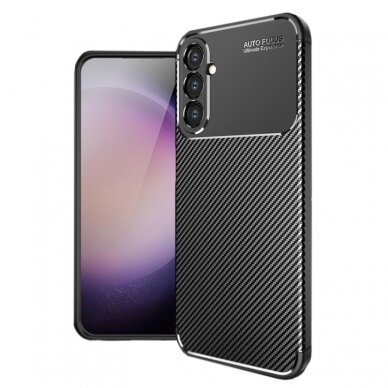 [Užsakomoji prekė] Dėklas skirtas Samsung Galaxy S24 - Techsuit CarbonFiber - Juodas