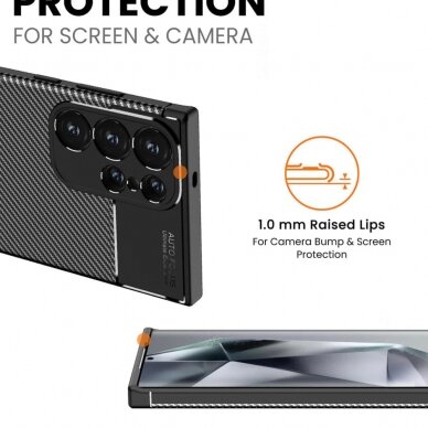 [Užsakomoji prekė] Dėklas skirtas Samsung Galaxy S24 Ultra - Techsuit CarbonFiber - Juodas 4