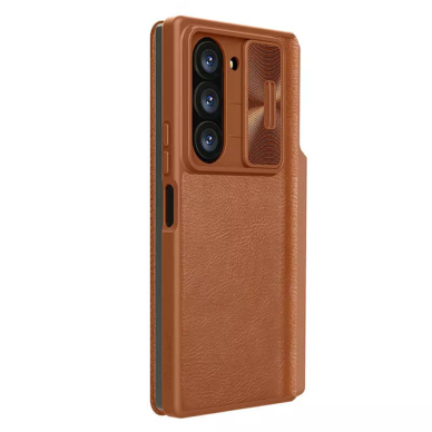 [Užsakomoji prekė] Dėklas Samsung Galaxy Z Fold6 - Nillkin Qin Pro Leather Case - rudas 2