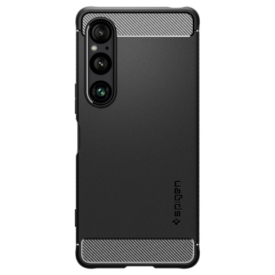 [Užsakomoji prekė] Dėklas skirtas Sony Xperia 1 VI - Spigen Rugged Armor - Juodas 1