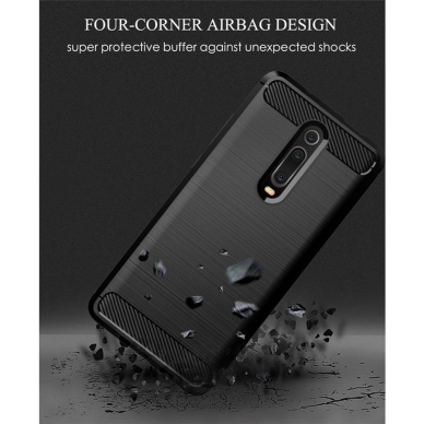 [Užsakomoji prekė] Dėklas Xiaomi Mi 9T / Mi 9T Pro / Redmi K20 / Redmi K20 Pro - Techsuit Carbon Silicone - Juodas 3